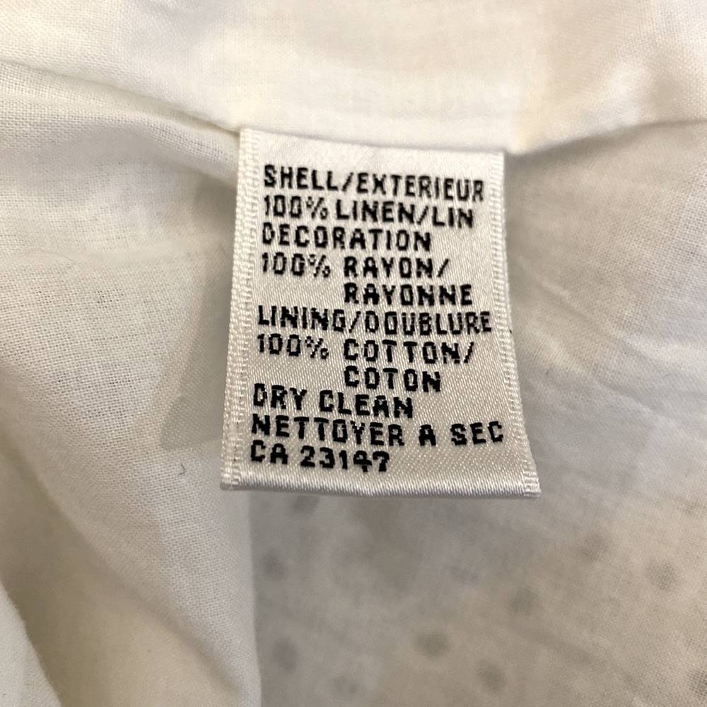 Talbots Irish Linen lined V Neck Eyelet Shell size 4 - Picture 6 of 8